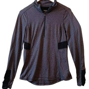 Danskin Now Athletic long sleeve Pullover 1/4 Zip black mesh vent Women's Medium